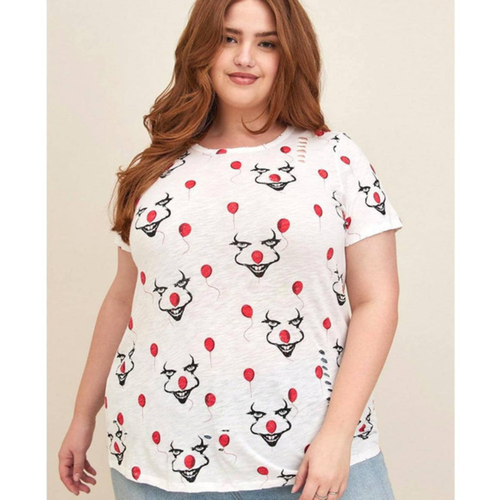 Torrid 6 (6X 30) Pennywise IT movie Horror Clown Punk Gothic Red Balloon T Shirt